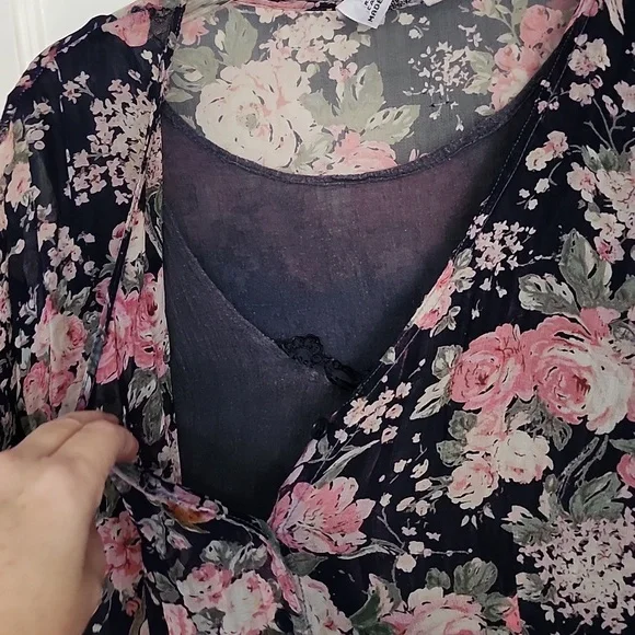 Papillon floral crinkle dress vintage from the 90s - Picture 5 of 14